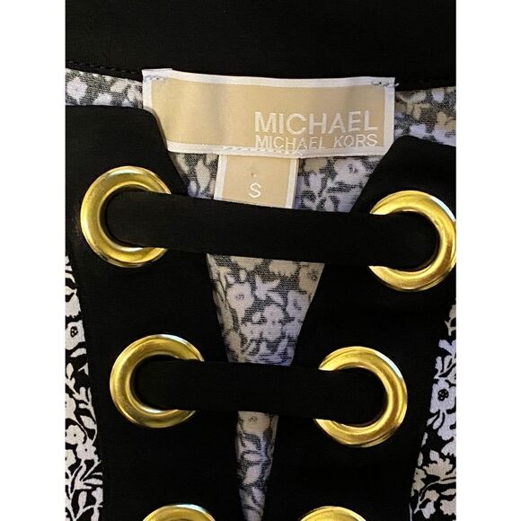 Woman’s MICHAEL Michael Kors SZ S Black/White Floral Print Stylish Dress - Picture 3 of 5